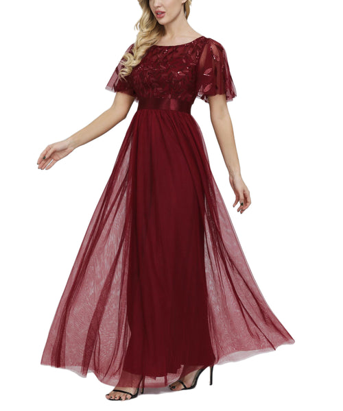 A Line Empire Elegant Party Wear Prom Dress