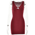 Arrival Dress V neck Sleeveless Bow Dress Slim Fit Summer