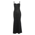 Arrival French Slim Fit Backless Polka Dot Brace Dress