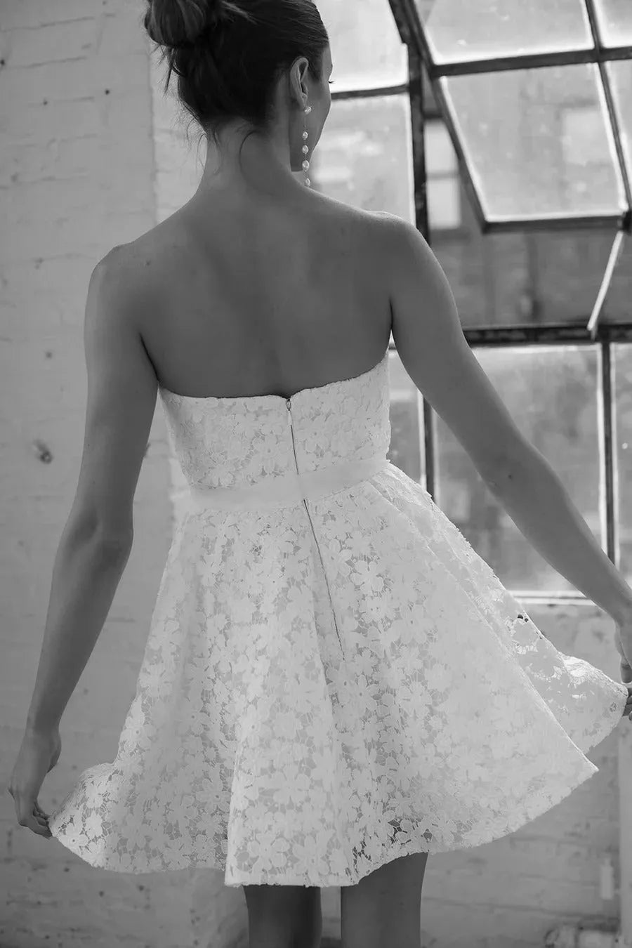 Simple White Full Lace Wedding Dress Vestido De Novia Train Dress Satin Bow Court Bridal Gown