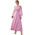 Applique Bubble Long Sleeve Big Hem Dress