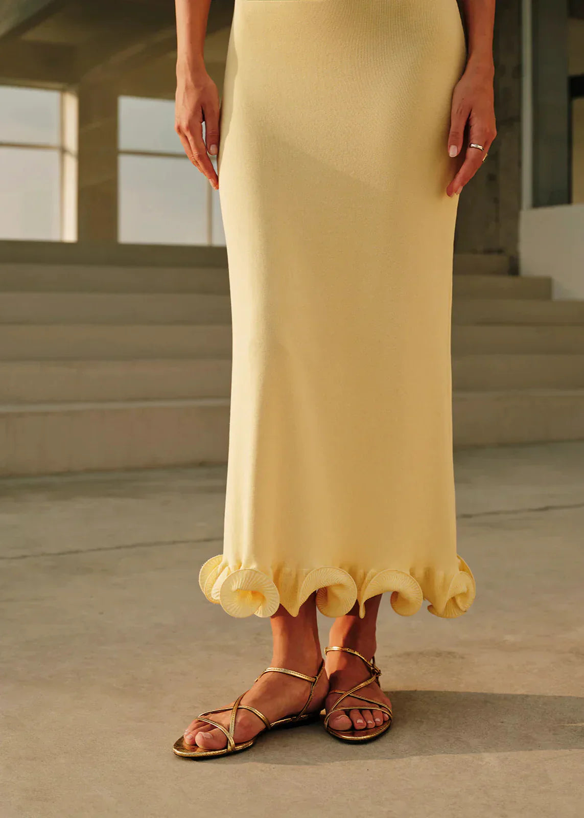 Maribel Strapless Knit Midi Dress with Sculpted Hem