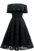 Black Lace A-line Homecoming Dress