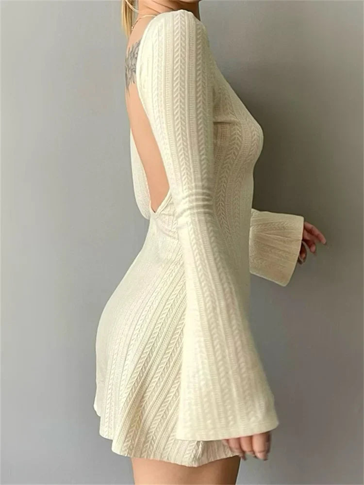 Slim Fit Oneck Solid Party Mini Dresses