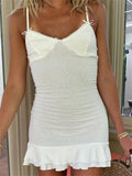 Sleeveless Spaghetti Strap VNeck Mini Dresses