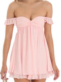 Casual Short Sleeve BacklessOff Shoulder Backless Mini Dresses