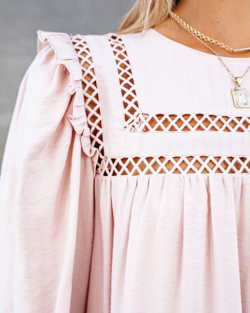 Canyon Pocketed Tiered Babydoll Dress Blush