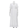 Casual Dress Puff Sleeve Waist Slimming Elegant Slim Fit Dress