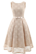 Champagne Sleeveless A-line Princess Prom Dress