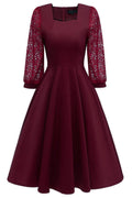 Chic Burgundy A-line Homecoming Dress With Long Sleeves