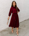 Woodhaven Tie Midi Dress Wine