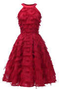 Elegant Feather Sleeveless Tasseled Prom Dress - Mislish