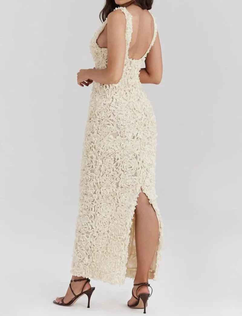 Arelith Glamour A Line Floral Maxi Dress