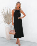 Esplanade Crochet Midi Dress Black FINAL