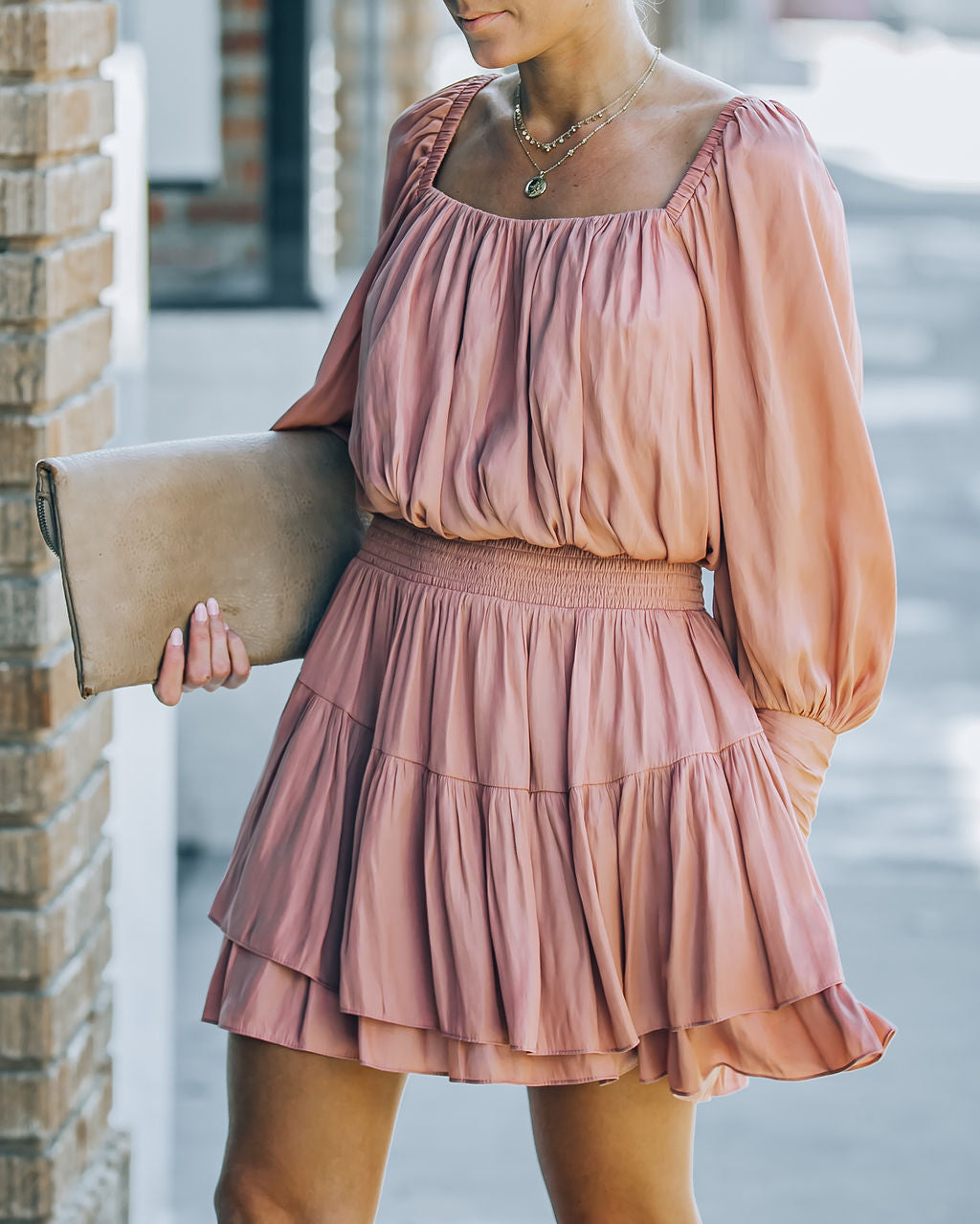 Ayla Smocked Ruffle Mini Dress Rosette FINAL