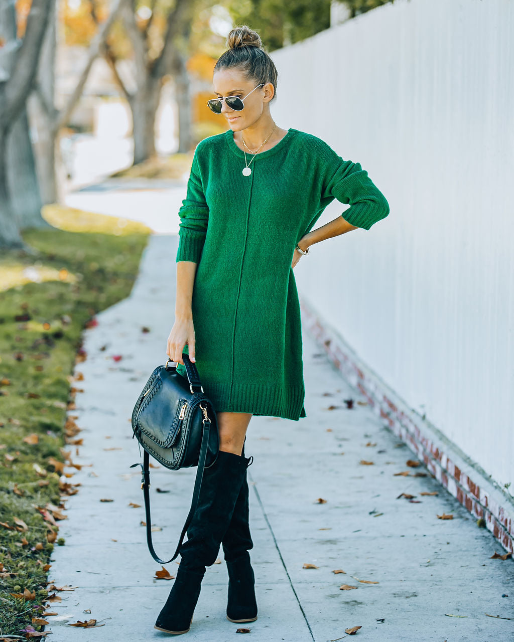 Smoky Mountain Sweater Dress Green