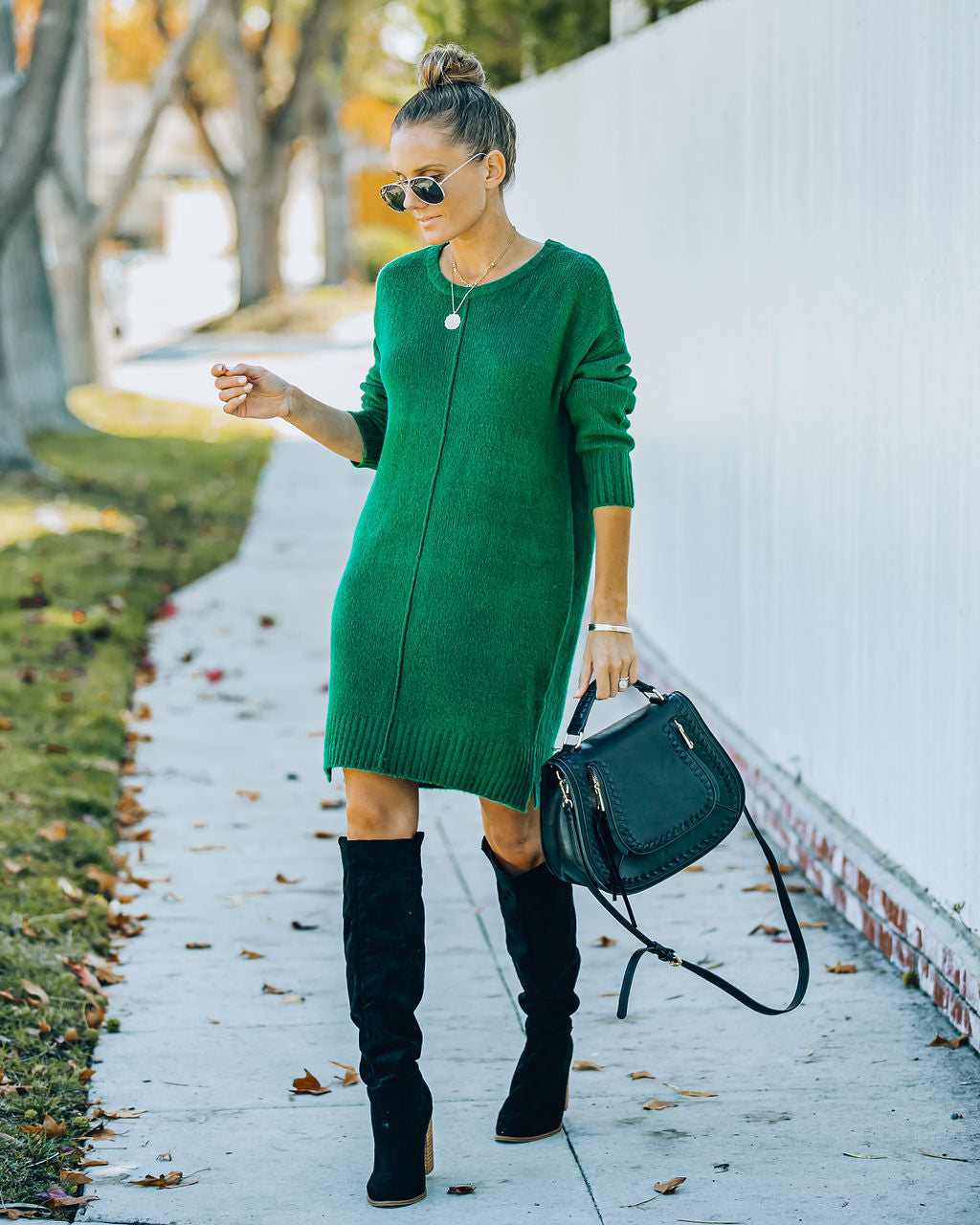 Smoky Mountain Sweater Dress Green