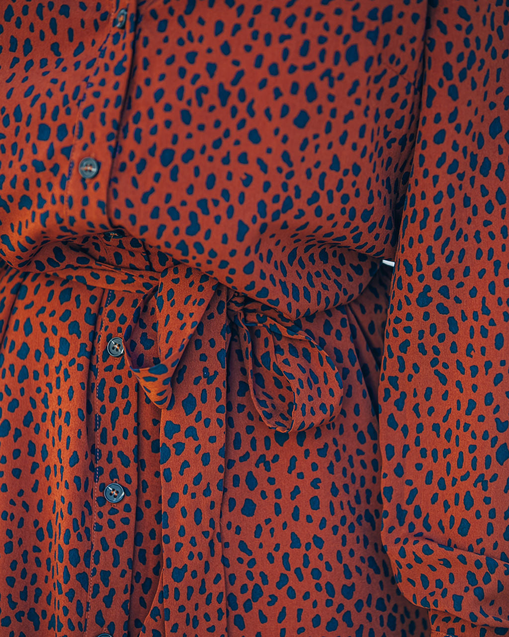 Bubby Printed Button Down Midi Shirt Dress Rust FINAL