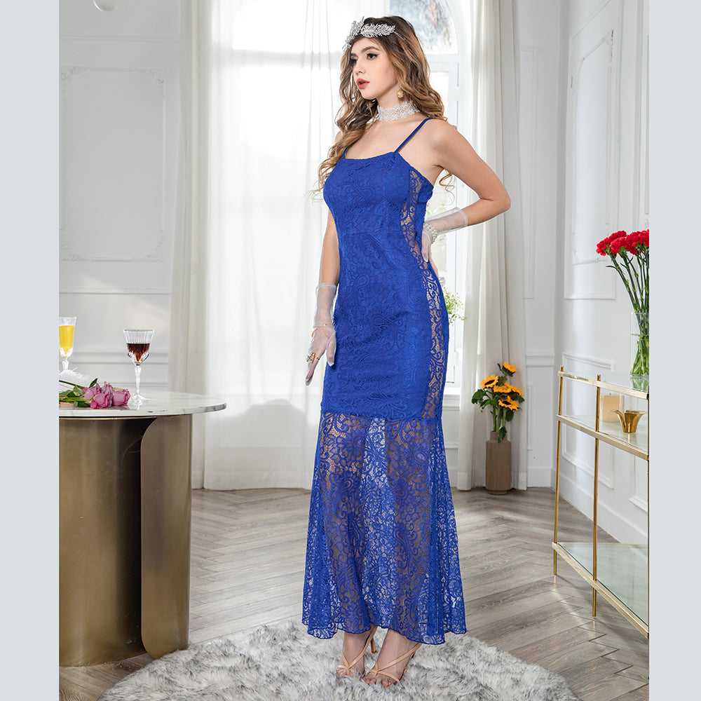 Fashion Women Lace Cami Sexy Slim Backless Party Dress