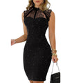 Contrast Glitter Party Lace Dress