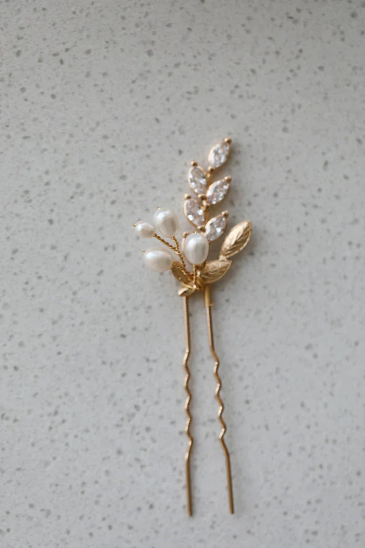 Bridal Jewelry Leaf Hair Comb Pin Clip Pearl Zirconia Head Pieces For Brides Bridesmaids Hairpins Headdress Wedding Accessories a2