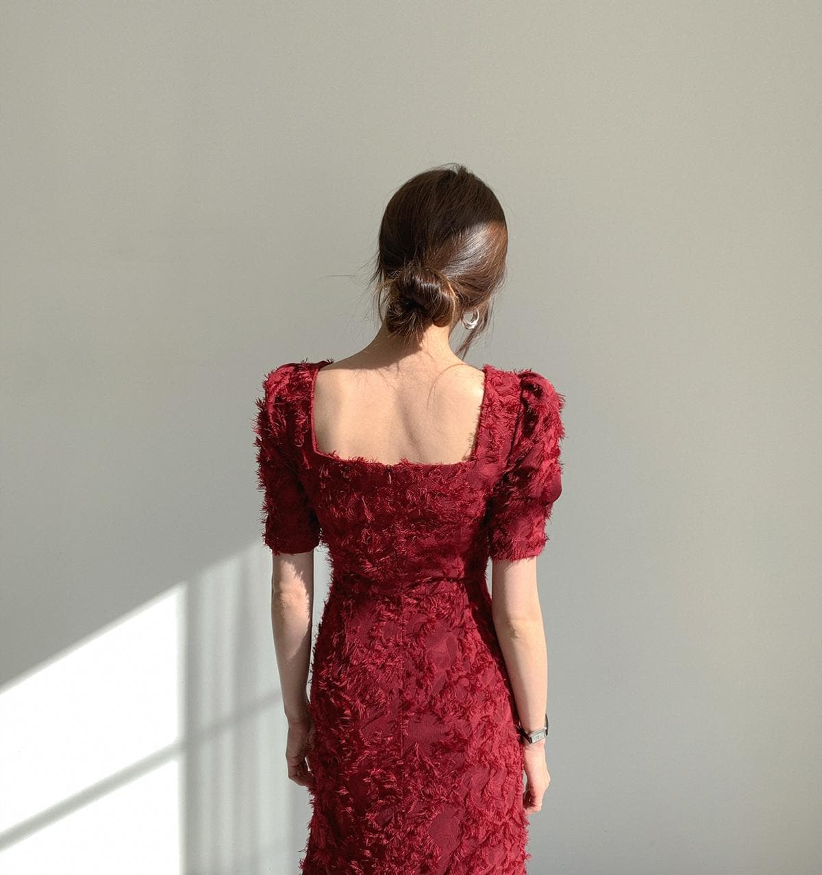 Vintage Square Collar Tassel Women Summer Dress