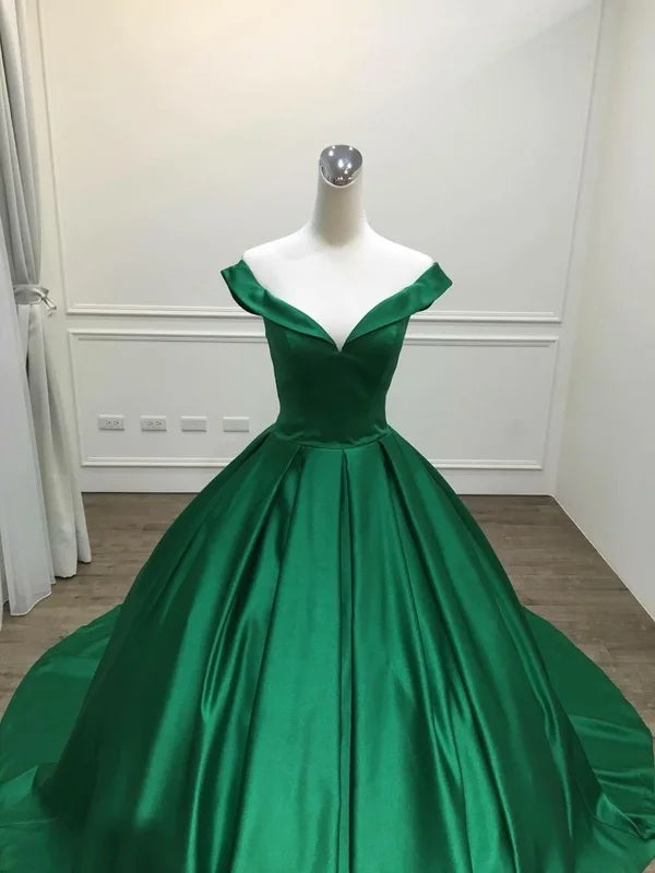 Customized Sexy Simple Red Prom Dresses V Neck Ball Gowns Cap Sleeve Satin vestidos de formatura Backless Evening Dresses
