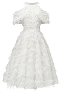 Halter Sleeveless Tasseled Prom Dress - Mislish
