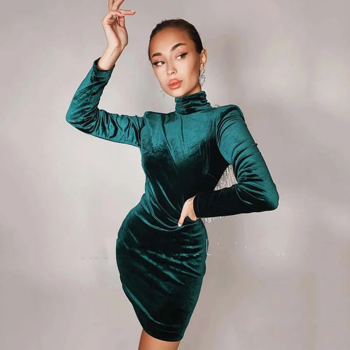 2024 Black Green Sexy Fashion Backless Diamonds Tassel Rayon Velvet Dress Evening Party Dresses Vestidos