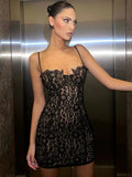 Y2K Clothes Party Nightclub Summer Fashion Bodycon Slim Lace Dress