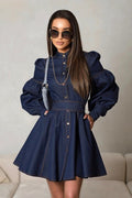 Lena Puff Sleeve Denim Mini Dress