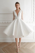 White Wedding Dress Mermaid Princess Bow Court Train Modern Gown Satin Vestido De Novia
