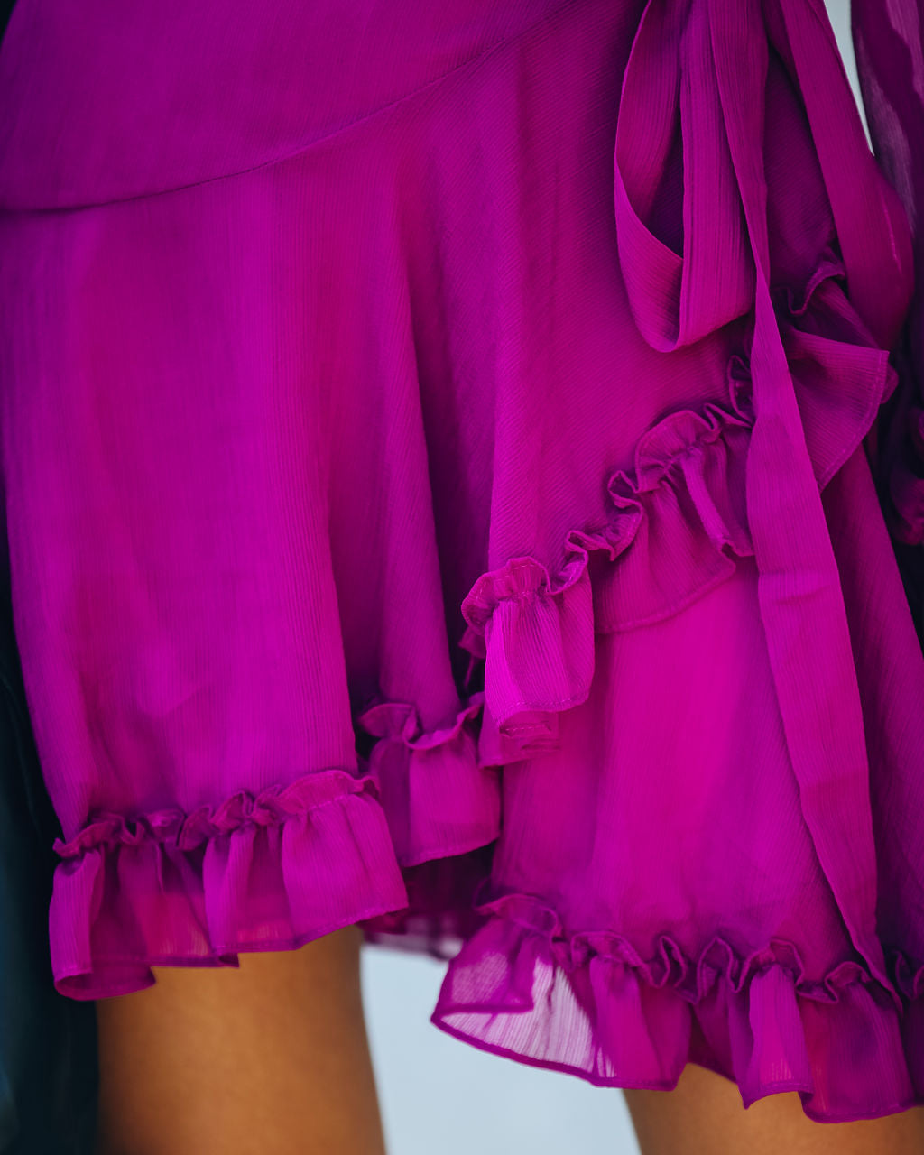 Away With Me Ruffle Wrap Dress Berry