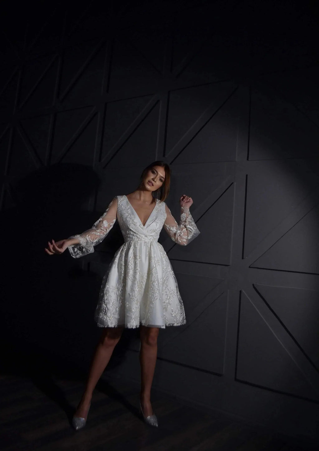 Long-Sleeve Lace Wedding Dress Vestido De Novia Satin Mermaid Princess Bridal Gown Bow Simple Court Train Dress