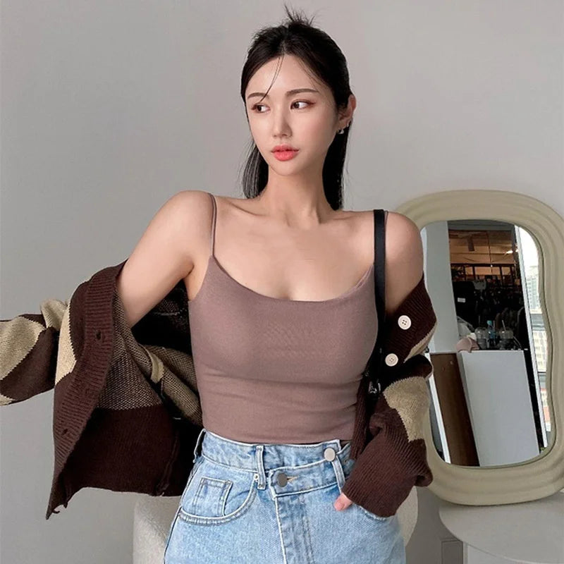 2024 Sweet Slim UNeck Solid Color Tank Top