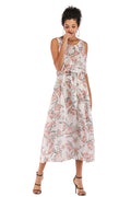 Little Fresh Wide Strap Elastic Waist Floral Dress - Mislish