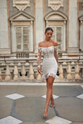 Short Wedding Dress with Delicate Lace and Decorated with Floral Appliques Vestido De Novia Mermaid Court Train Princess Bridal Gowns