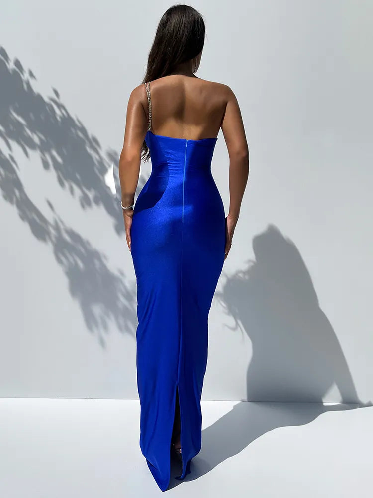 Fashion OffShoulder Sleeveless Gown Maxi Dress