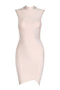Nude High Neck Sleeveless Bandage Dress