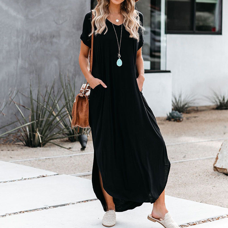 Farmers Market Pocketed Modal Maxi Dress Black