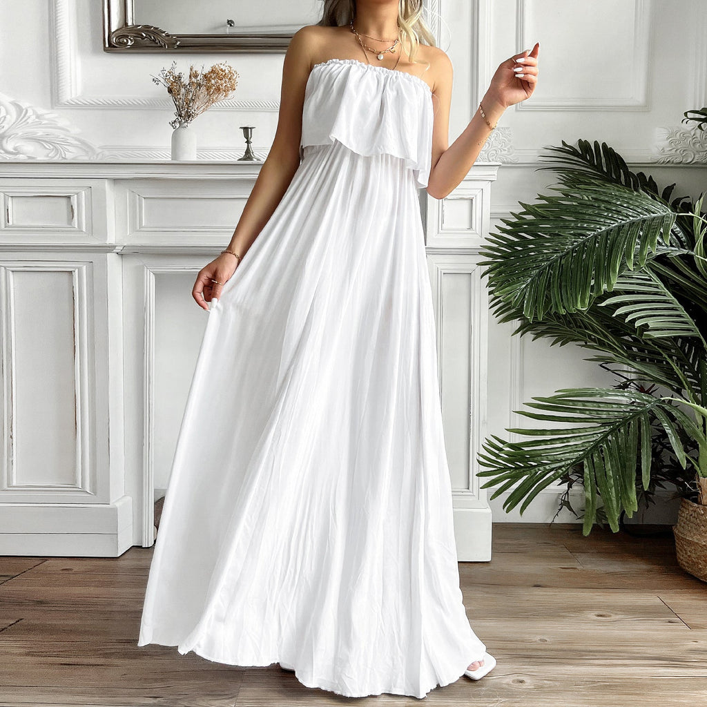 Positive Energy Strapless Maxi Dress Off White