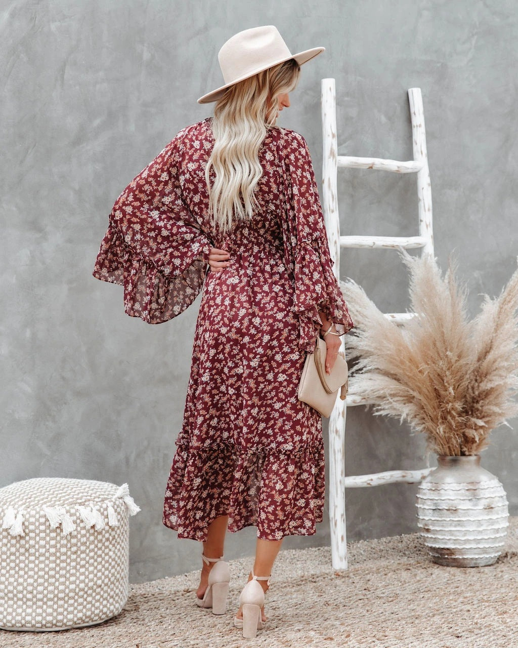 Brookings Floral Shimmer Midi Dress FINAL