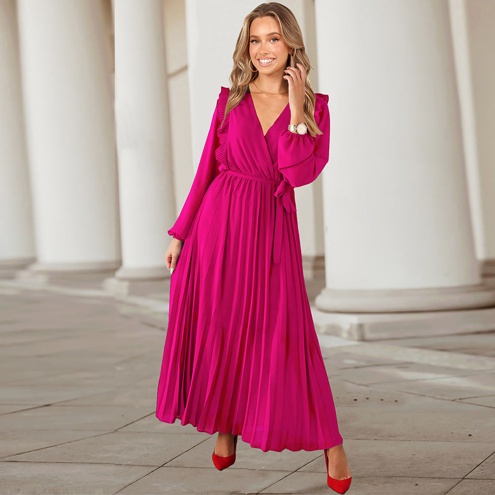 Myka Drape Midi Dress Fuchsia
