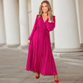 Myka Drape Midi Dress Fuchsia