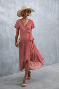 Knox Paisley High Low Ruffle Maxi Dress FINAL