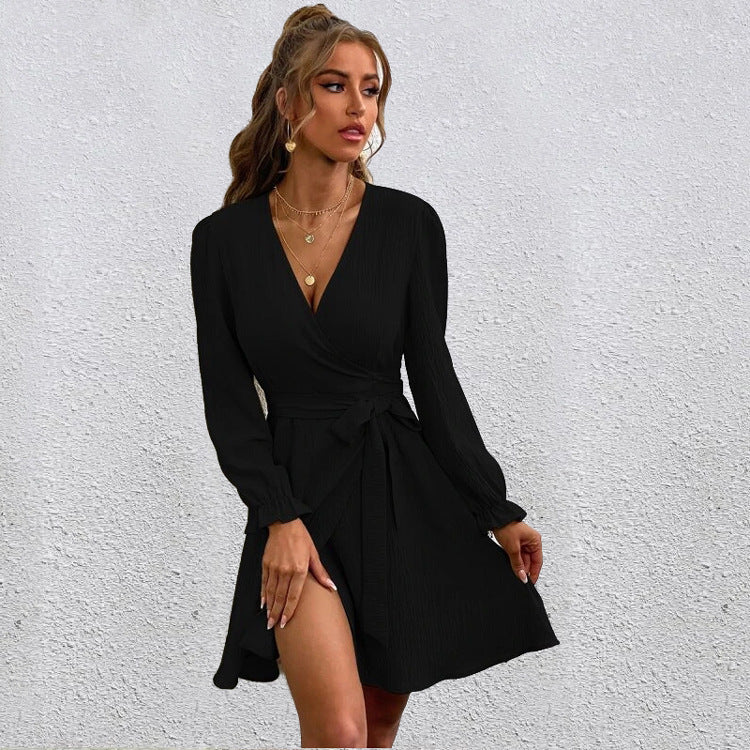Meet And Greet Satin Drape Dress Black
