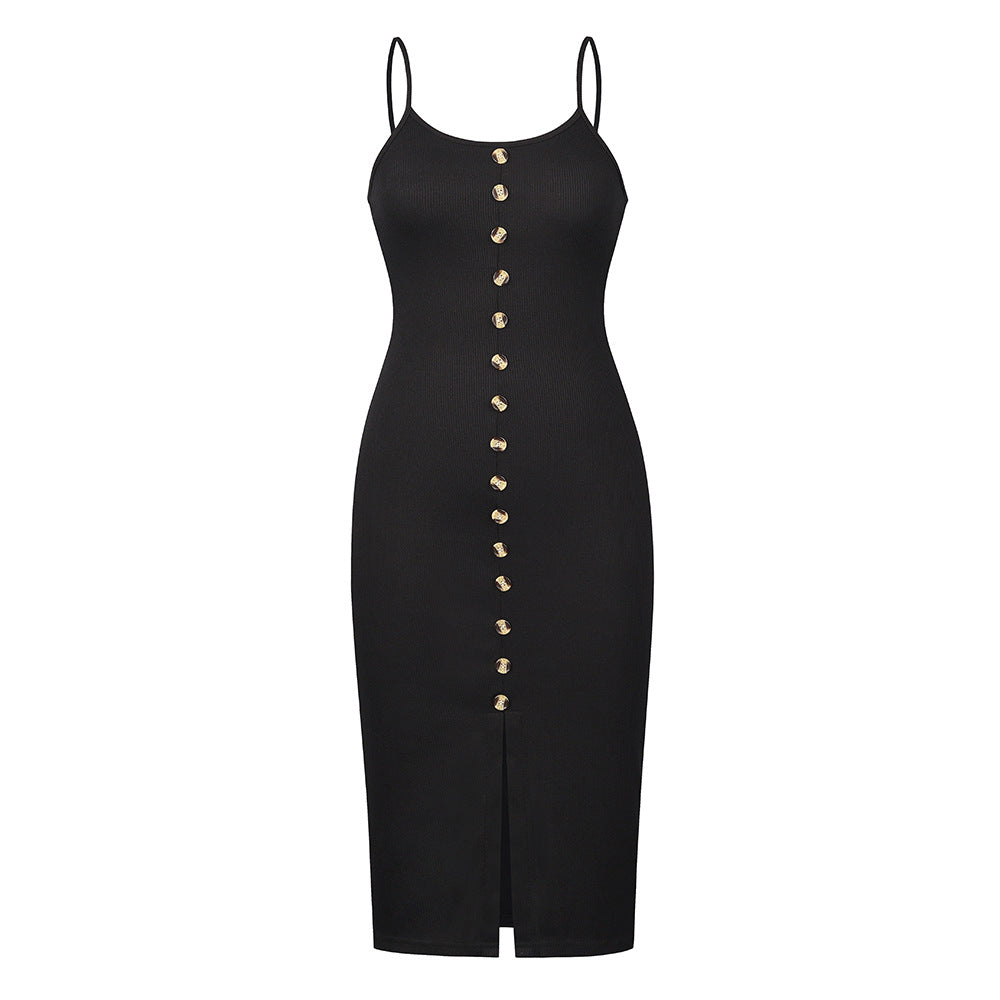 Scarlett Ribbed Knit Midi Dress Black