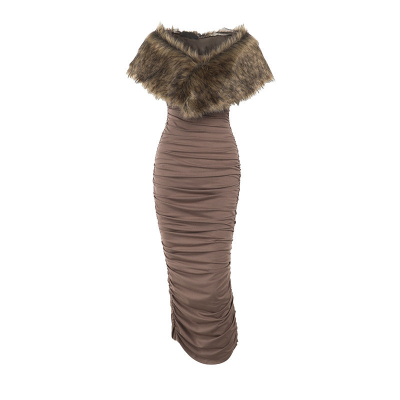 Mocha 2 piece Maxi Dress Brown