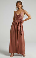 Limelight Satin High Low Maxi Dress Mauve