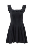 Midnight Charm Ruffled Corset Mini Dress